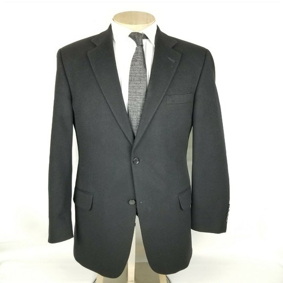 Pavone Mens Sport Coat 42R Pure Cashmere Black - Picture 2 of 12